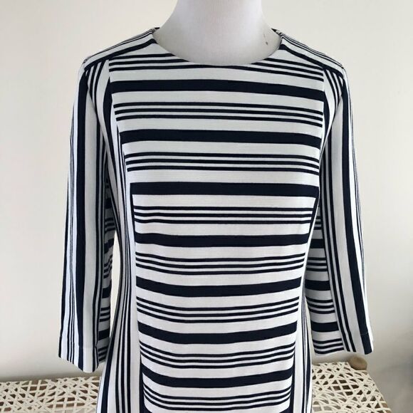 Banana Republic Navy and White Striped Dre… - Picture 2 of 5